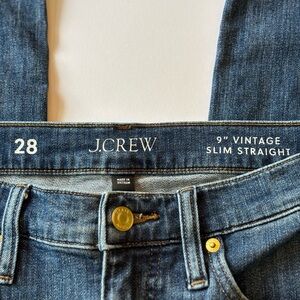 J.Crew 9" Vintage Slim Straight Medium Wash Denim Jeans